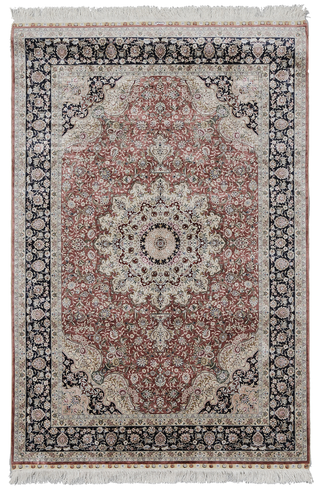 Appraisal: Silk Rug Persian modern very finely woven with silk foundation