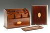 Appraisal: DESKTOP ACCESSORIES - Edwardian English Mahogany String Inlaid Desktop Letter