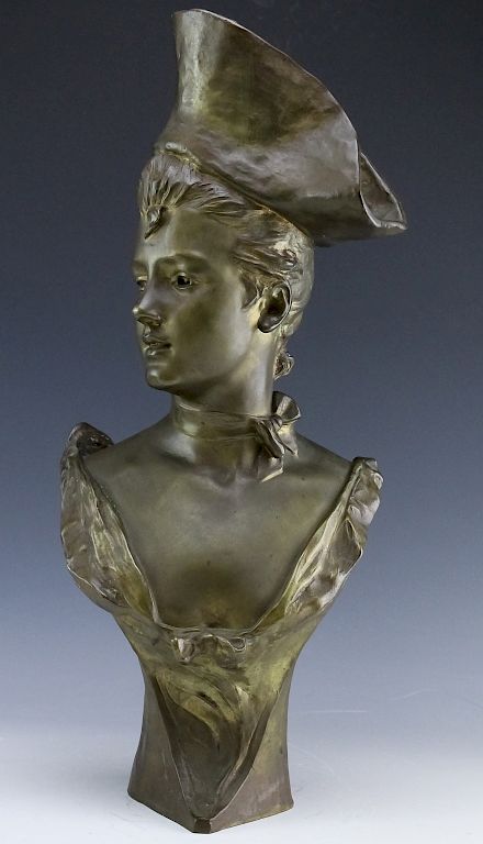 Appraisal: Antique Victorian Era French Bronze Female Bust Antique French artist