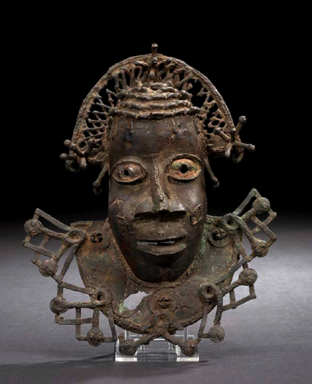 Appraisal: Kingdom of Owo Pendant Mask Nigeria the cast bronze pendant