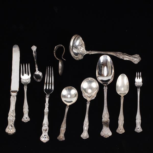 Appraisal: Rogers Bros Vintage silverplate flatware service grape design pc Including