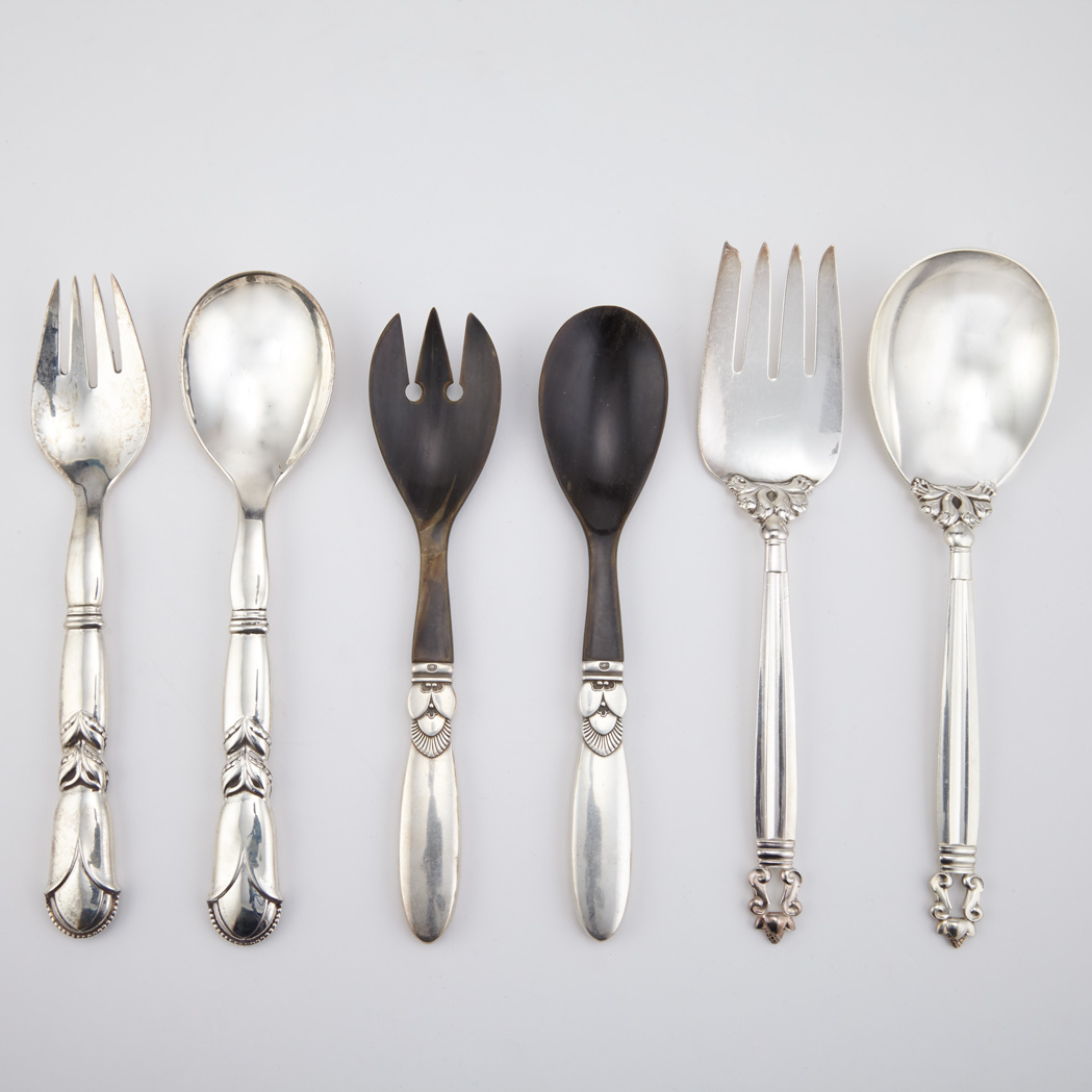 Appraisal: Group of Georg Jensen Sterling Silver Serving Pieces Comprising a