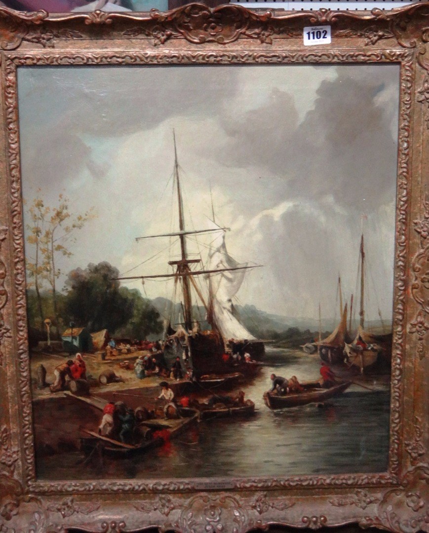 Appraisal: Manner of Jules Achille Noel The Quay Hemeboat oil on