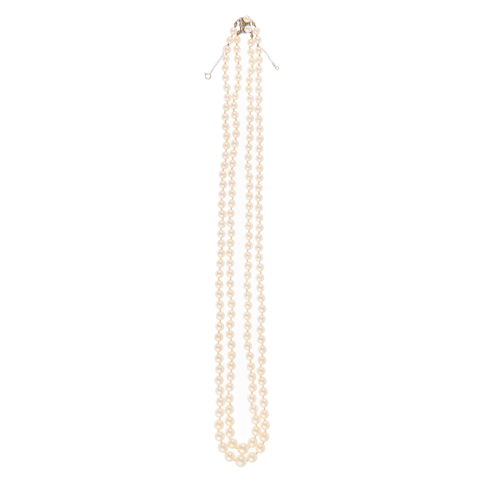 Appraisal: A DOUBLE-STRAND CULTURED PEARL NECKLACE Double strand of cultured pearls