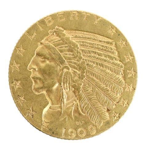 Appraisal: U S Indian Head Five Dollar gold coin