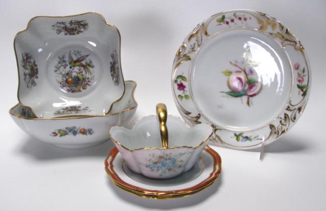 Appraisal: Group of porcelain including two square Limoges bowls '' and