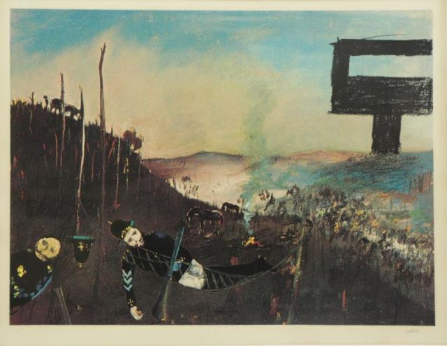 Appraisal: NOLAN Sidney Offset Lithograph Morning Camp From Ned Kelly II