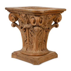 Appraisal: A Continental Carved Wood Corinthian Style Table Base TH CENTURY