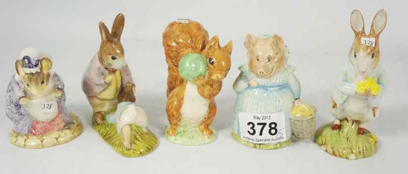 Appraisal: Royal Albert Beatrix Potter Figures Peter with Daffodils Mr Benjamin