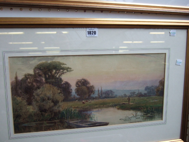 Appraisal: J Barnard David - River scene near Rickmansworth watercolour signed