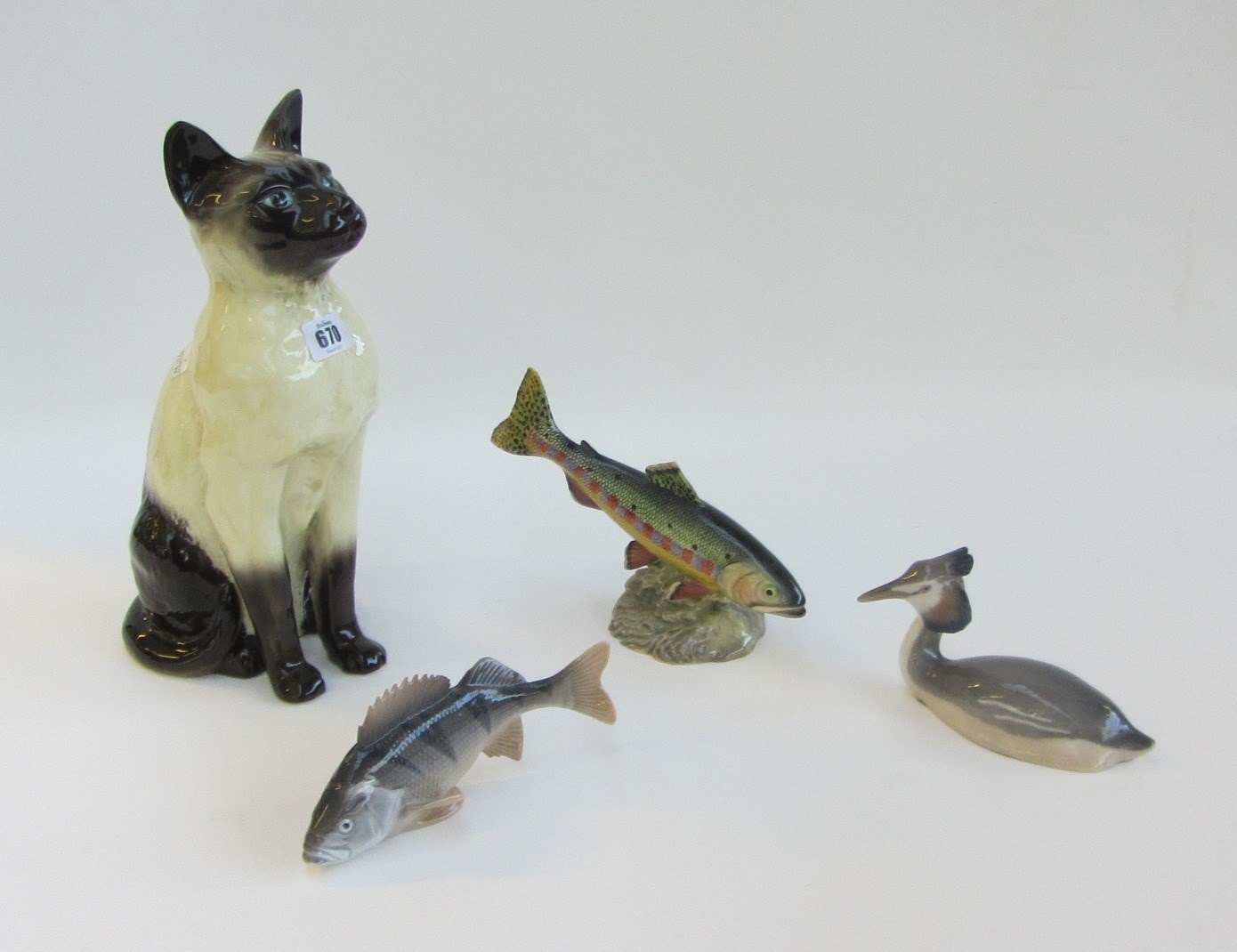 Appraisal: A Beswick golden trout No a Beswick siamese cat No