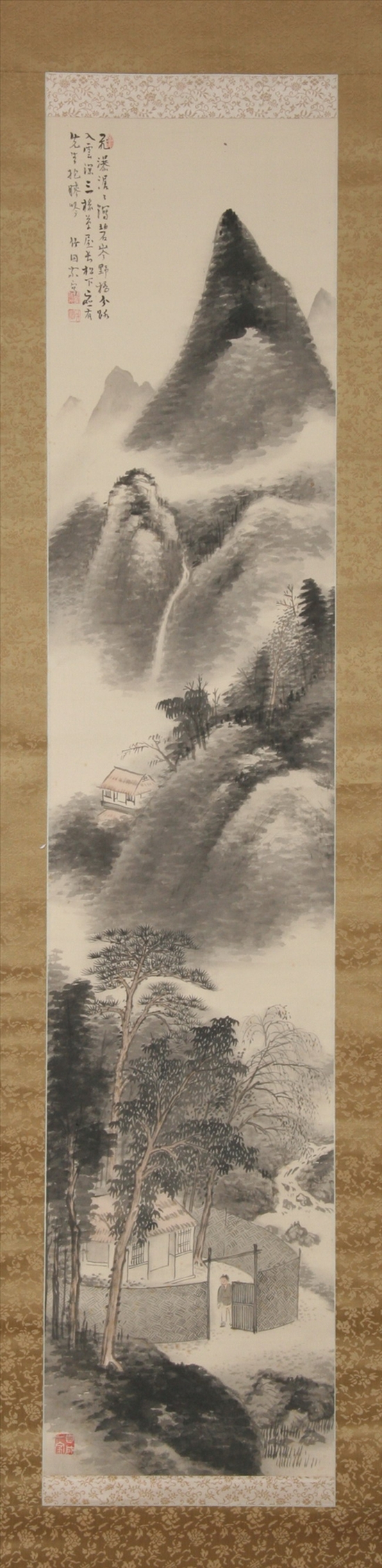 Appraisal: TANOMURA CHIKUDEN Japanese - MOUNTAINSCAPE Ink and color on silk