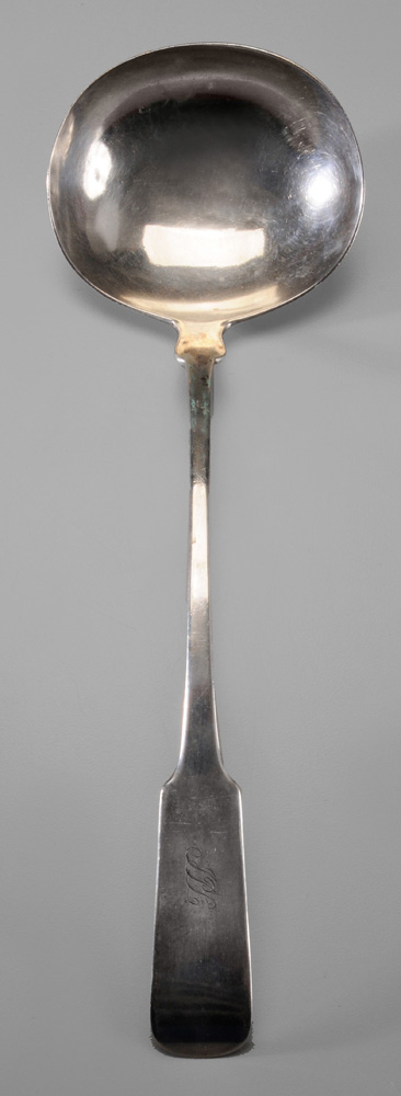 Appraisal: Georgia Coin Silver Ladle downturned tipt back fiddle handle rounded