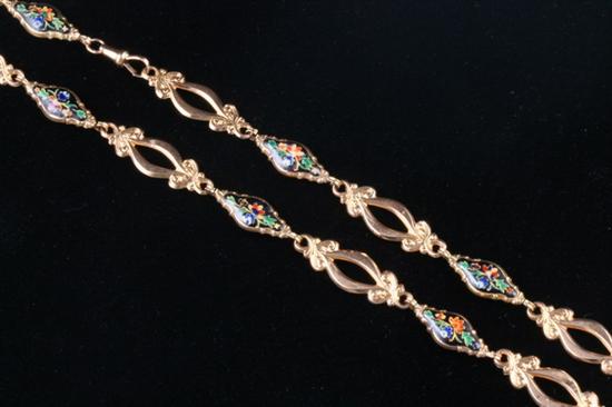 Appraisal: NAPOLEAN III K YELLOW GOLD AND MULTI-COLOR ENAMEL FLEXIBLE LINK