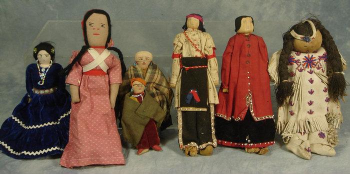 Appraisal: Native American other hand made cloth dolls one from Cherokee