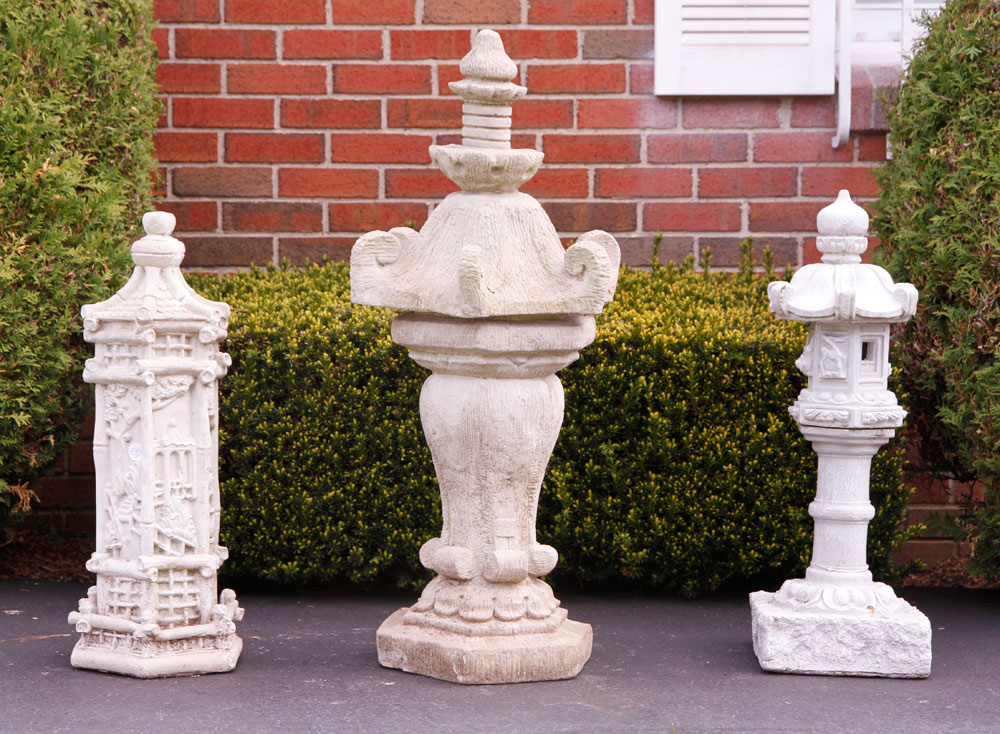 Appraisal: - Lot of three Garden Pagodas Lot of three garden