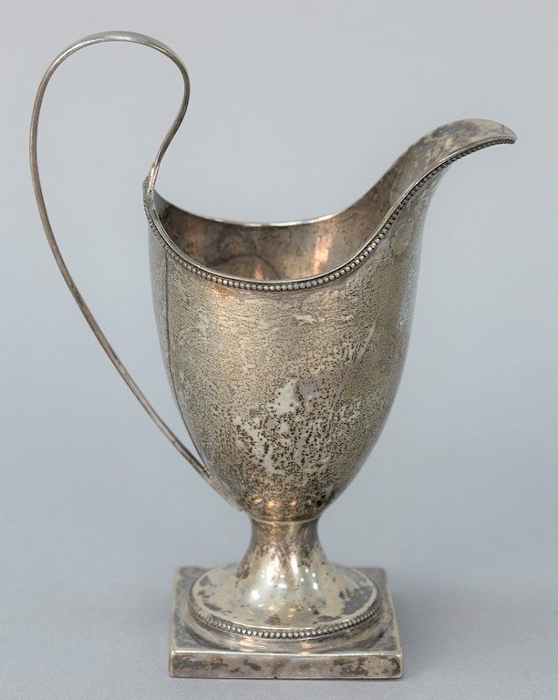 Appraisal: Federal silver creamer on square footed base marked W V