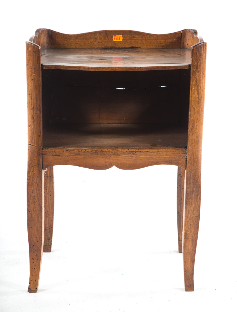 Appraisal: Louis XV Provincial walnut bedside table late th century top