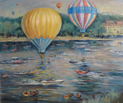 Appraisal: DOROTHY GRIDER american th century SUMMER TUBING ON THE DELAWARE