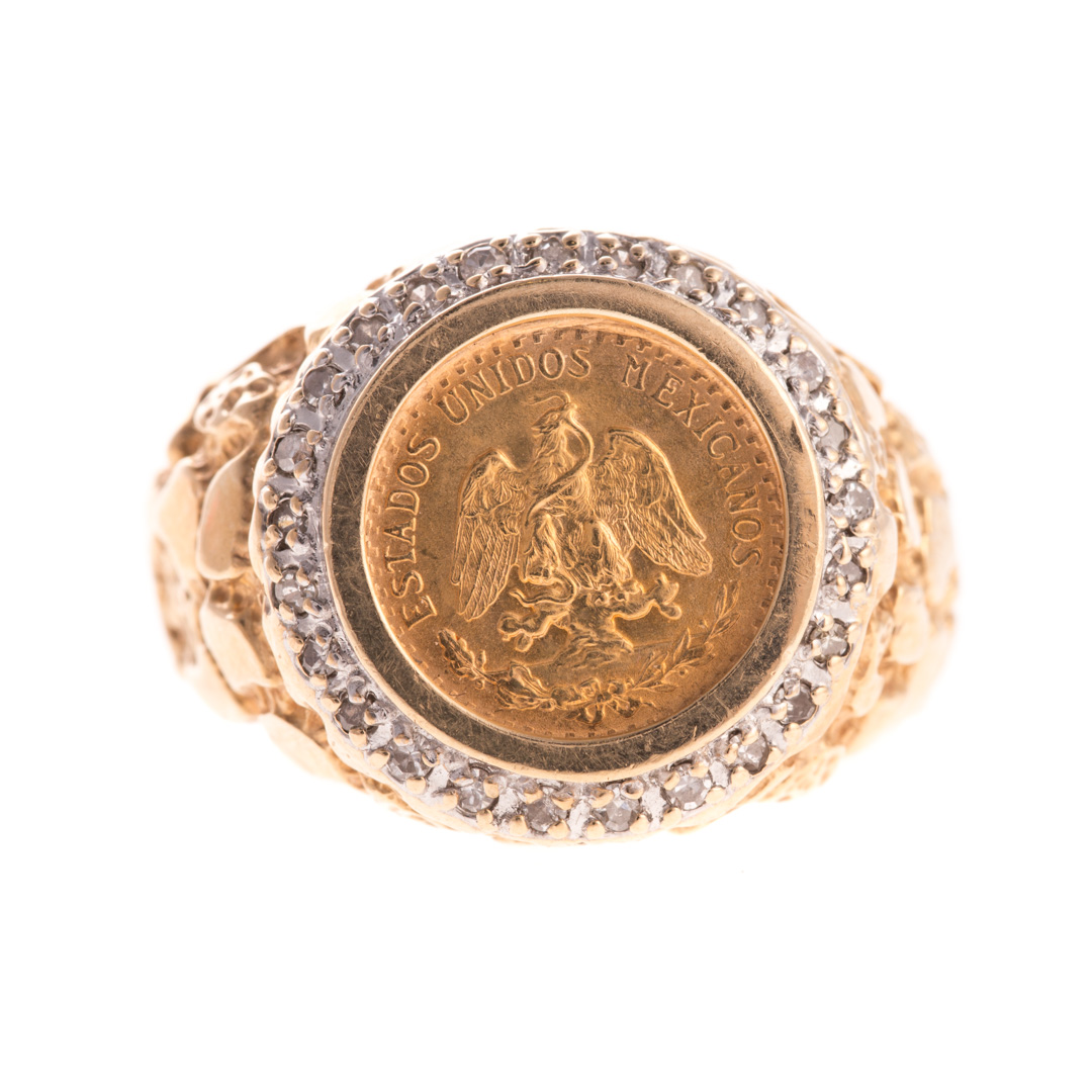 Appraisal: A Gent's Nugget Style Coin Ring in K K yellow