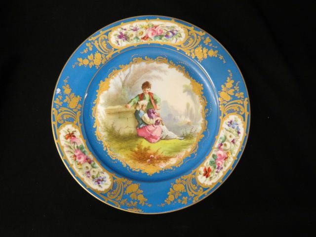 Appraisal: Sevres Porcelain Cabinet Plate handpainted scene of boy girl in