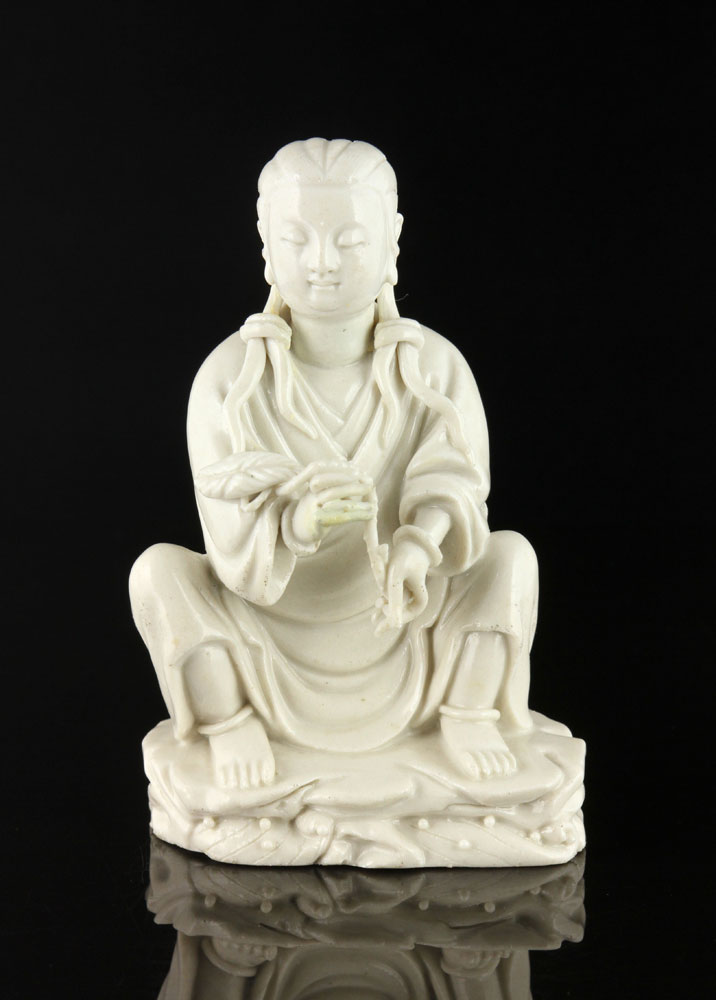 Appraisal: - th th C Chinese Blanc de Chine Figure Figure