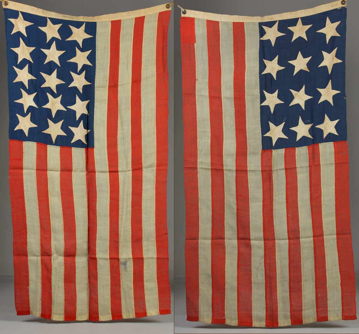 Appraisal: Two U S Navy Flags Mid th cent stars Hand