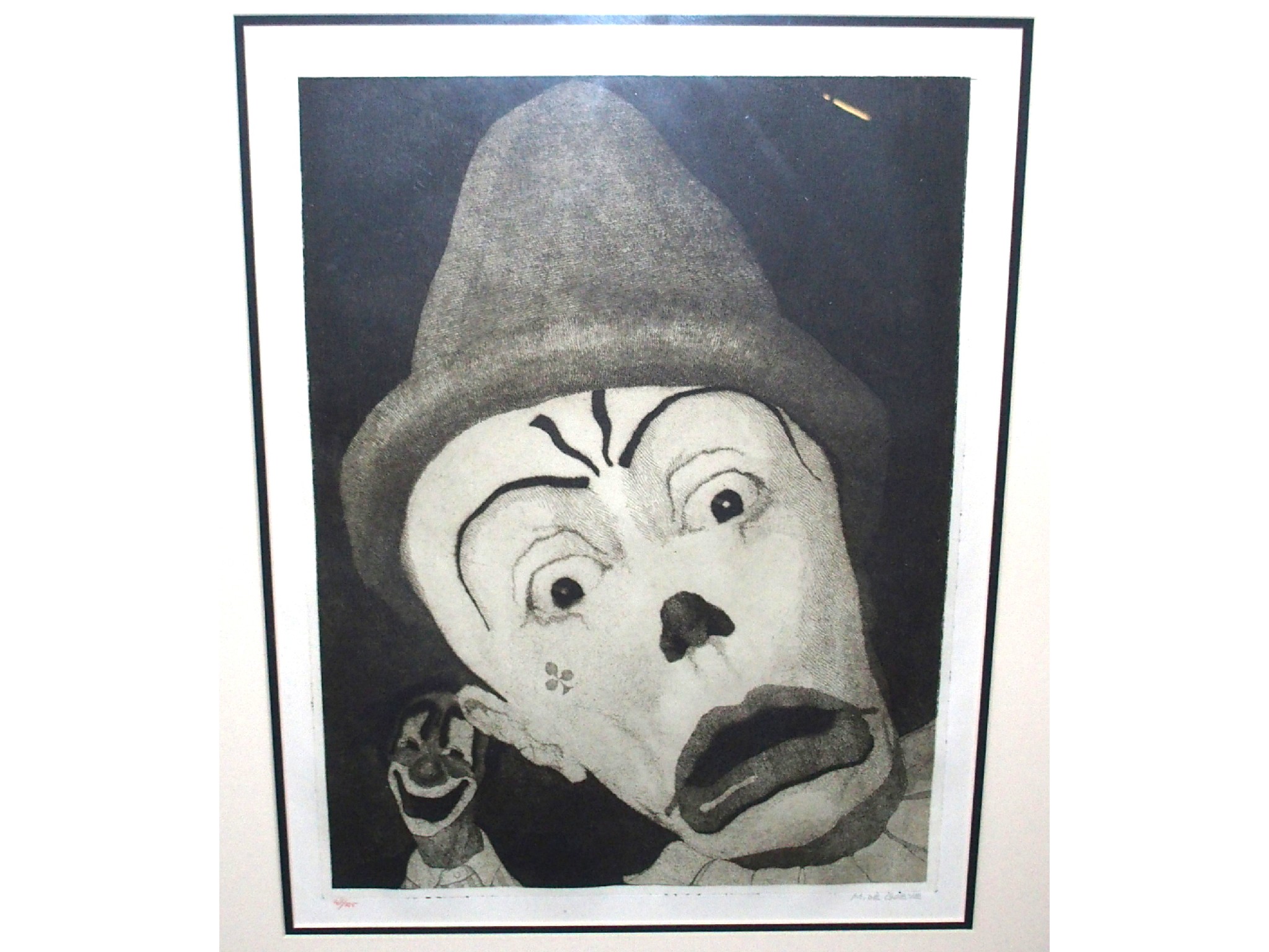 Appraisal: MICHEL DE GOEYE Clowns signed and numbered etching