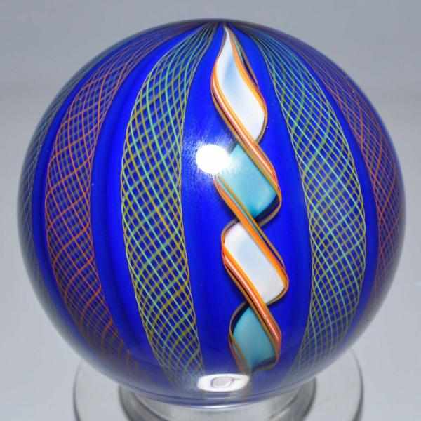 Appraisal: Mark Matthews Marble Description Twelve cane blue with thin orange