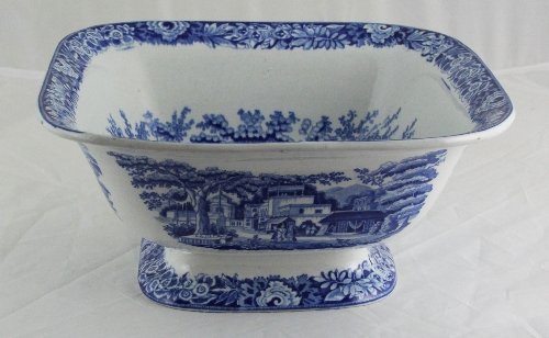 Appraisal: A Riley's semi china square bowl transfer printed Eastern street