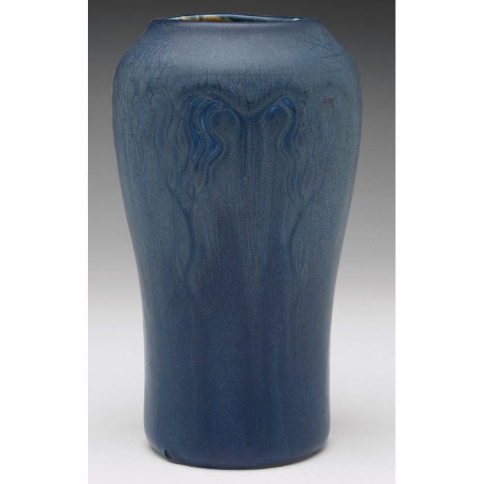 Appraisal: Hampshire vase bulbous shape with organic designs covered in a