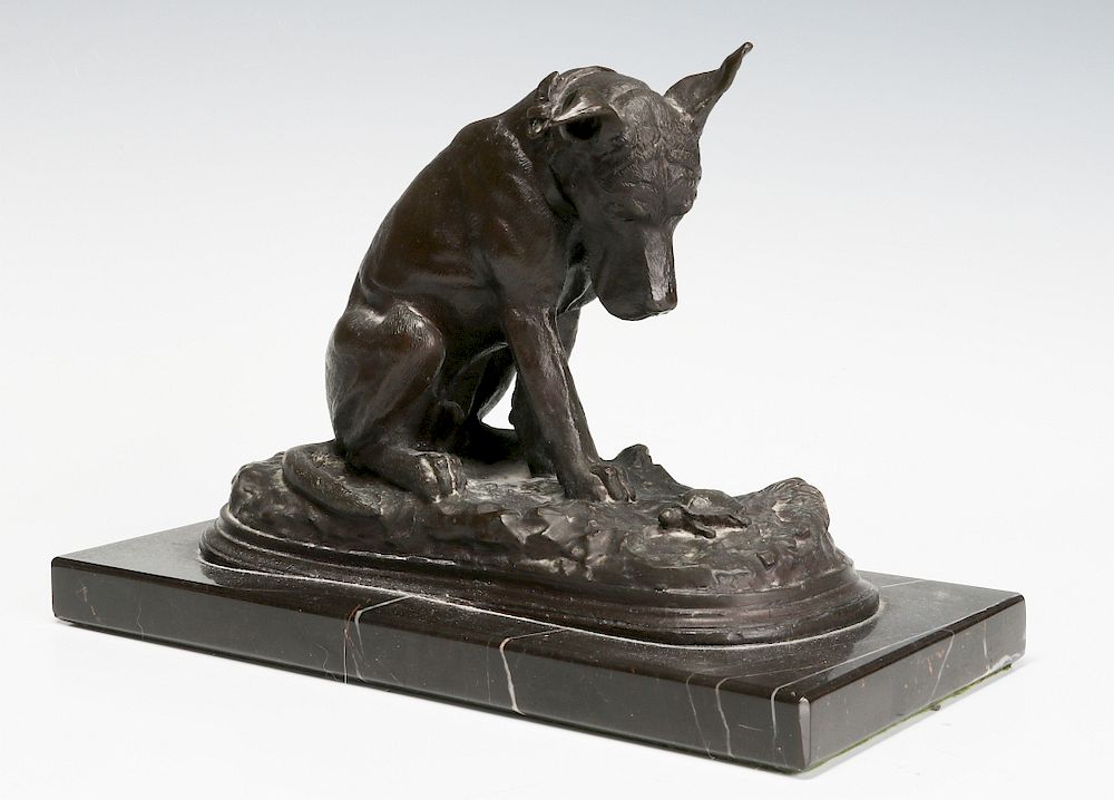 Appraisal: A CHRISTINE BALDWIN BRONZE GREAT DANE AND TURTLE Christine Baldwin