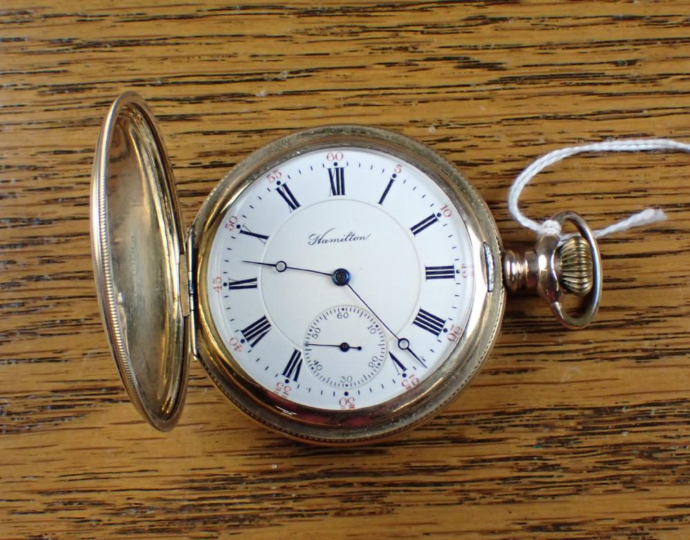 Appraisal: HAMILTON MODEL HUNTER CASE POCKET WATCH having hour minute dial