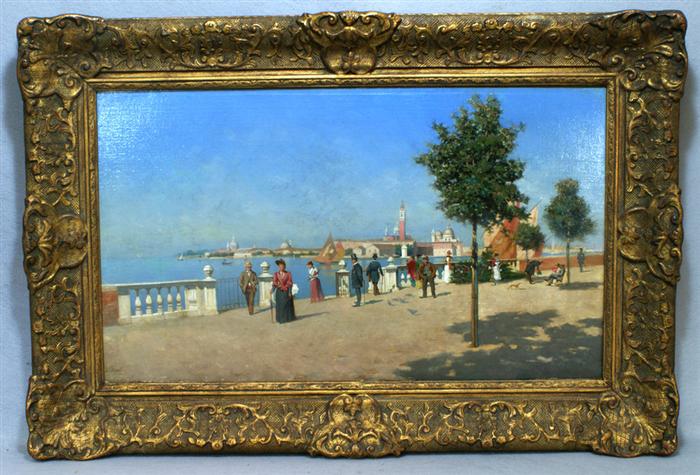 Appraisal: Scanfi Italian th c o c Afternoon Stroll x signed