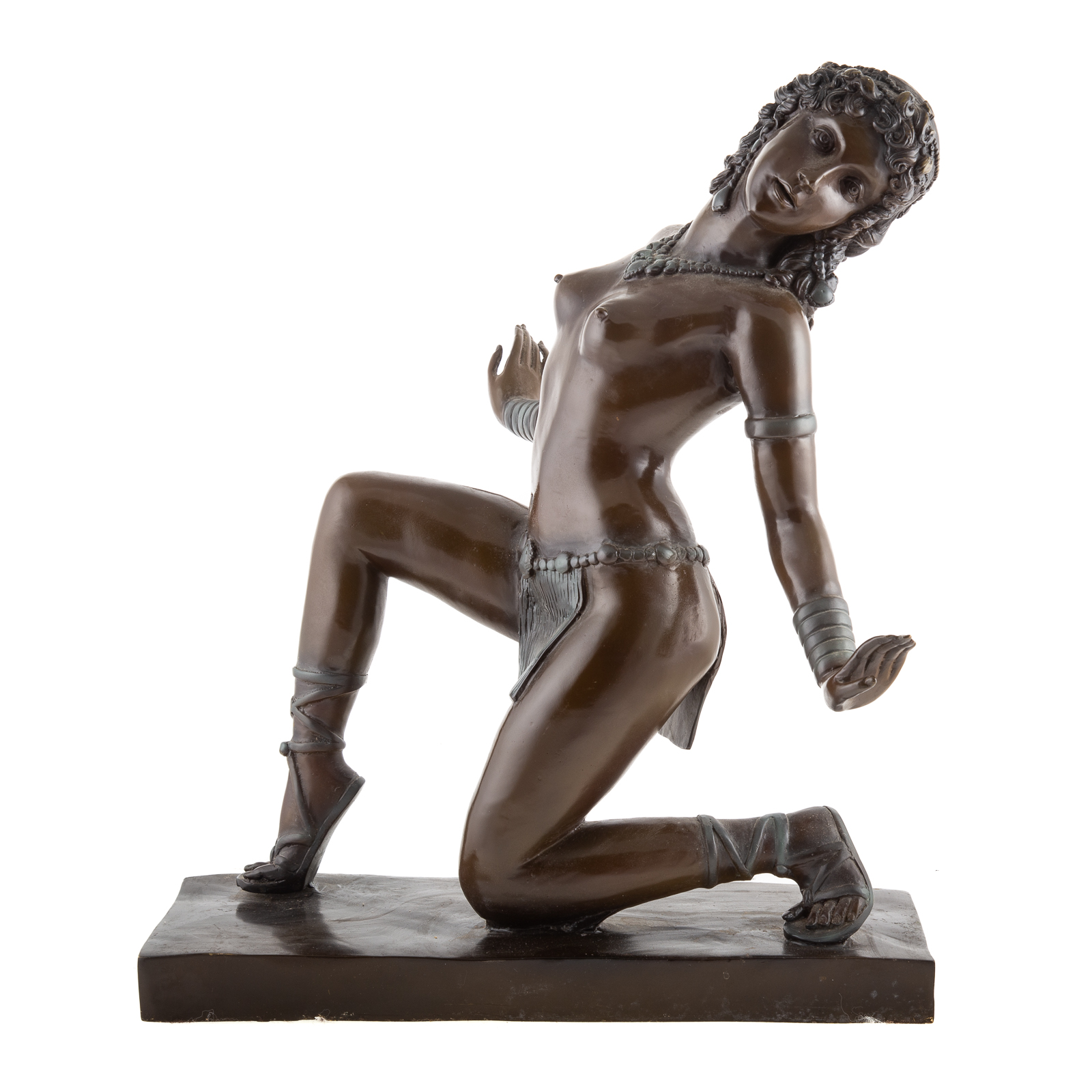 Appraisal: ART DECO STYLE EXOTIC DANCER BRONZE th century patinated and