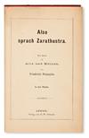 Appraisal: NIETZSCHE FRIEDRICH Also Sprach Zarathustra Ein Buch f r Alle