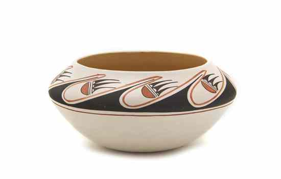 Appraisal: A Hopi Bowl having repeating bear paw design on upper