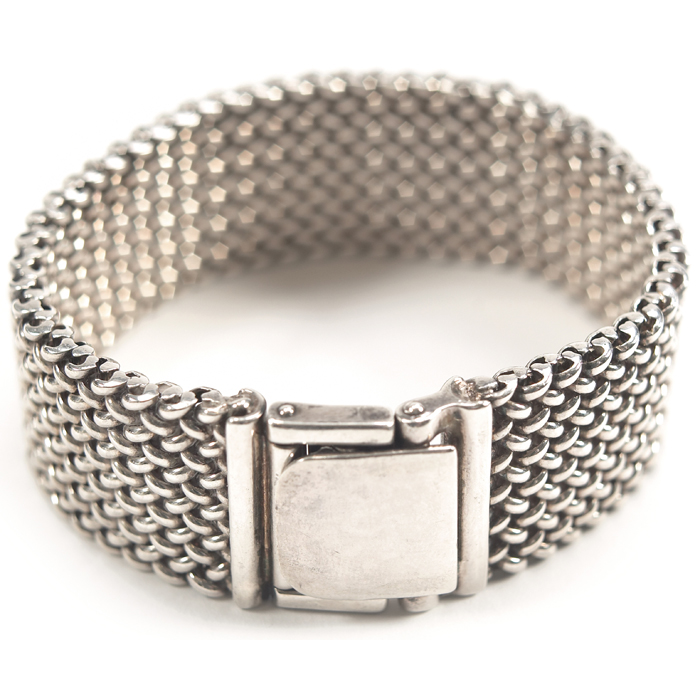 Appraisal: Tiffany Co bracelet sterling woven mesh stamped Tiffany Co w