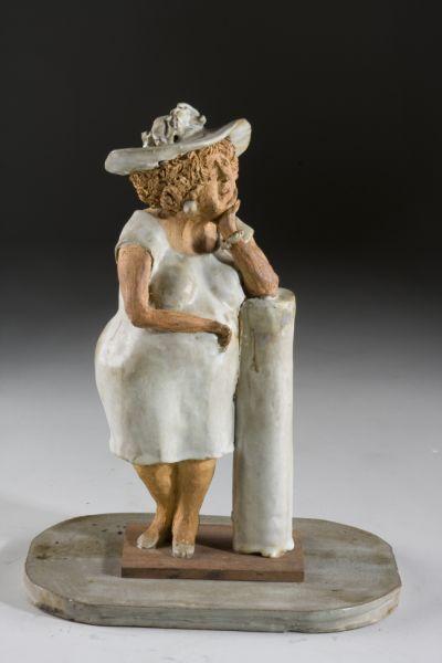 Appraisal: Loet Vanderveen Ceramic Sculpture of a Woman early s depicts