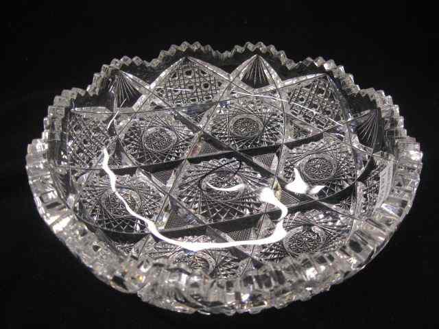 Appraisal: Clark Cut Glass Dish elaborate star starburst designs '' brilliant