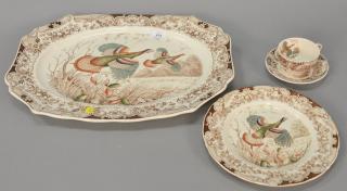 Appraisal: Johnson Brothers Wild Turkeys turkey platter twelve dinnerplates and twelve