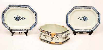 Appraisal: A pair of French faience meat plates cm wide and