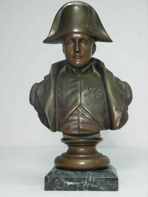 Appraisal: A French patinated metal bust of Napoleon Bonaparte Sculpture is