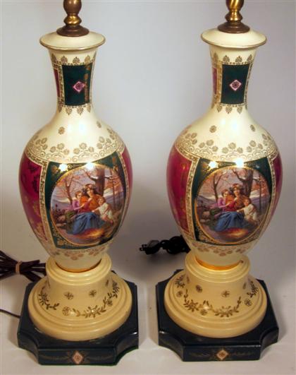 Appraisal: Pair of French white ground porcelain vases early th century