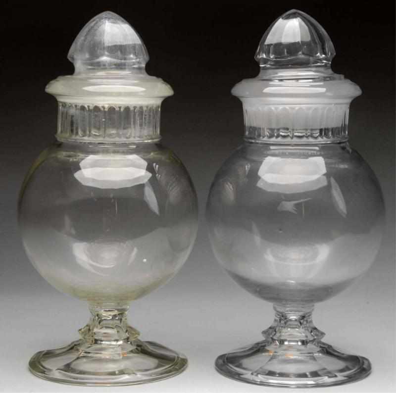 Appraisal: Lot of Congress Globe Apothecary Candy Jars Patented Matching pair