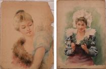 Appraisal: Two Victorian Watercolors From the same collection as the Virginie