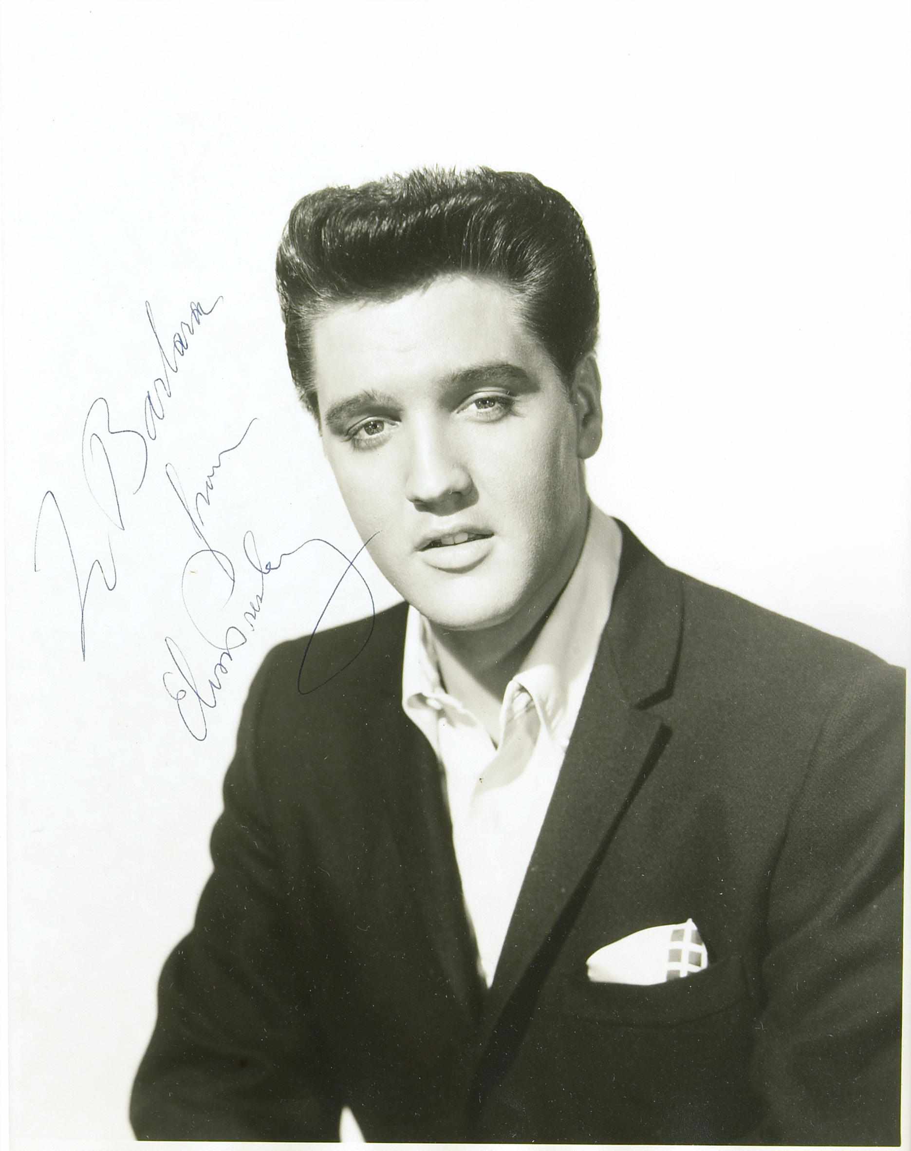 Appraisal: PRESLEY ELVIS - Photograph Signed ''Elvis Presley'' and Inscribed by