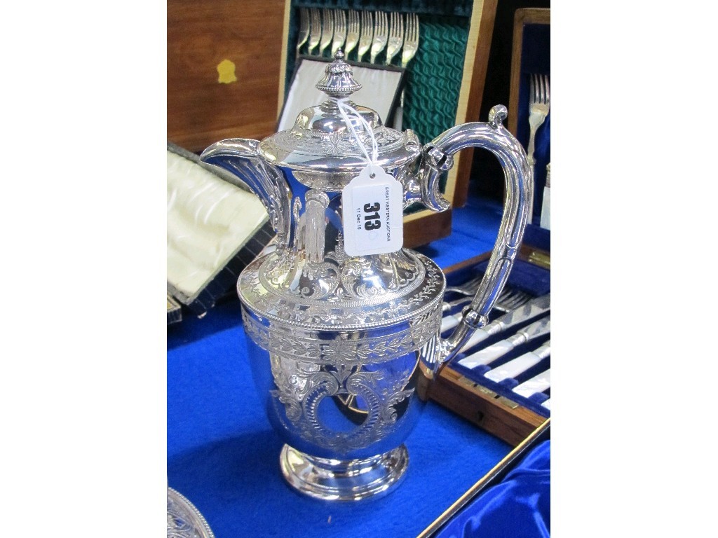 Appraisal: Silver plated claret jug