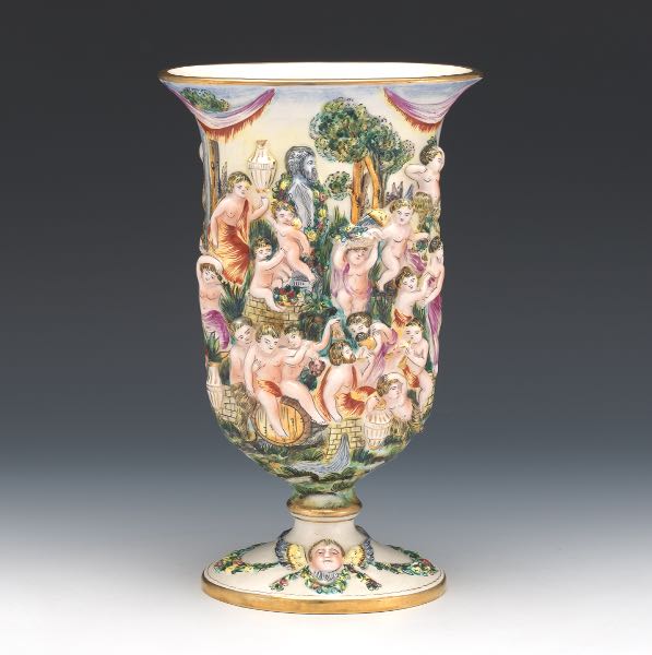 Appraisal: LARGE CAPODIMONTE VASE x x - at the base Tall