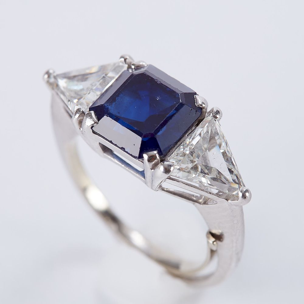 Appraisal: Sapphire and Diamond Ring Sapphire and diamond ring featuring a